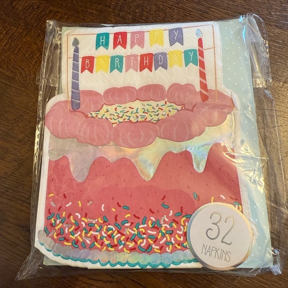 Other - Festive Metallic Multicolor Birthday Party Napkins